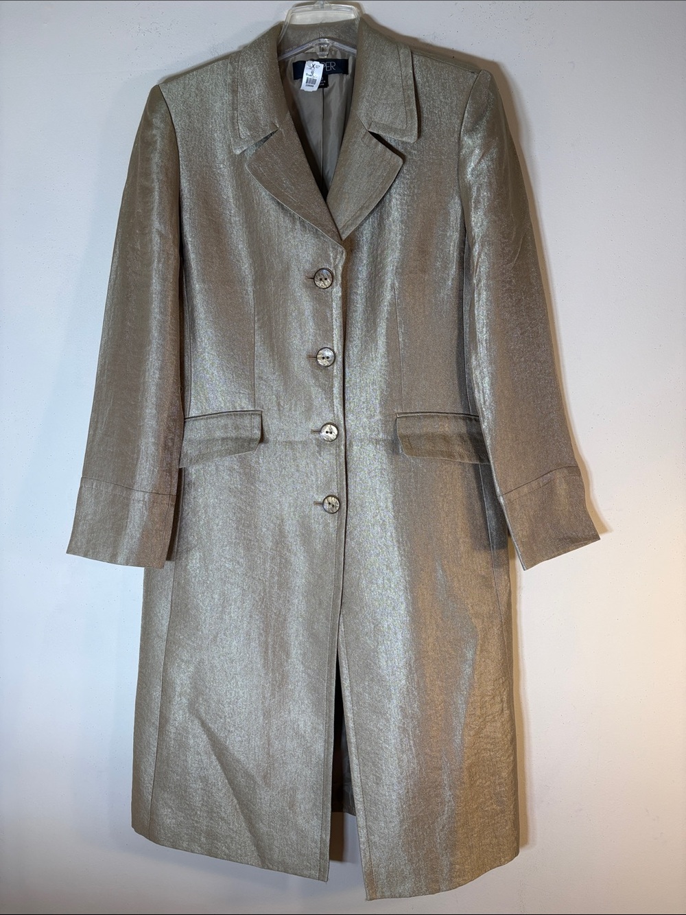 Kasper Shimmer Gold Trench Coat. 10.